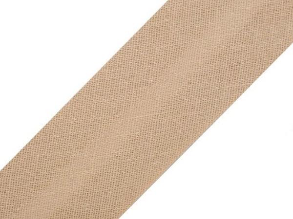 Schrägband Baumwolle Breite 20 mm gefalzt - Sand